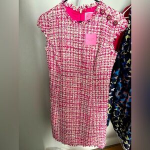 Kate spade pink tweed dress size 6 new nwt